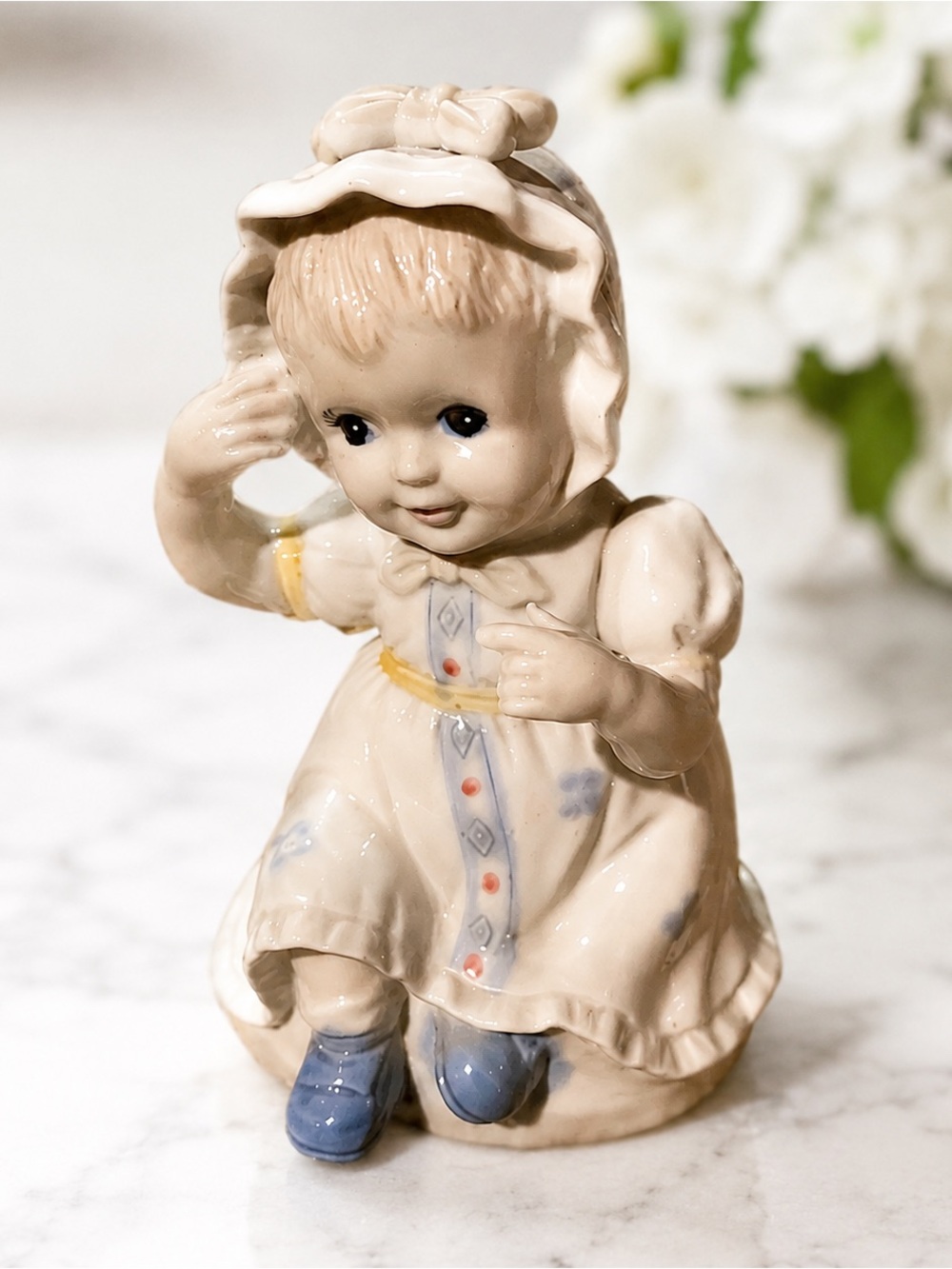 Vintage Porcelain Little Girl Figurine Collectible Decor Cottagecore Accent